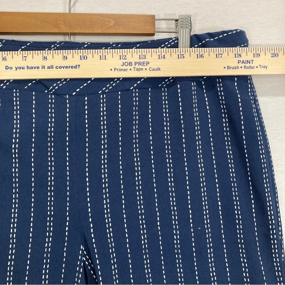 Melissa Paige Navy White Striped Pull-on Slim Leg Pants XL - Picture 4 of 8